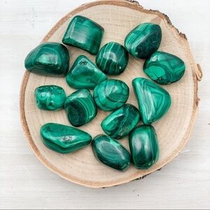 Malachite Tumbled Pocket Nugget One (1) per order Weighs Between 20-30 grams